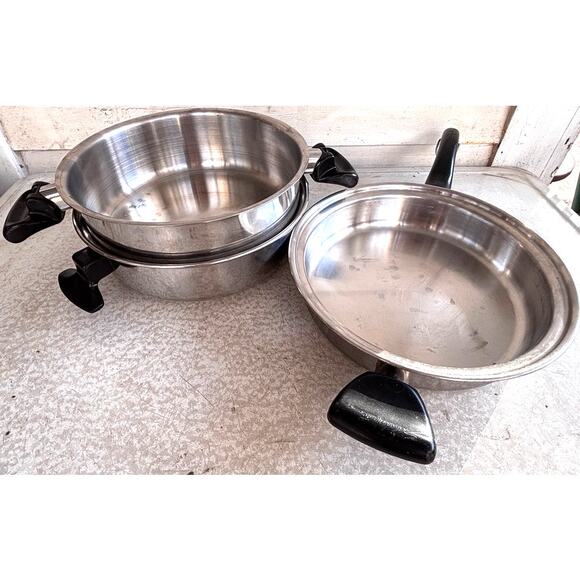 SALADMASTER System 7 TP301-316 Stainless Steel 11" Skillet Pan and Dome Lids - Picture 1 of 16